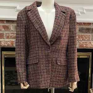 Anne Klein II vintage red plaid blazer / 8 / Excellent condition